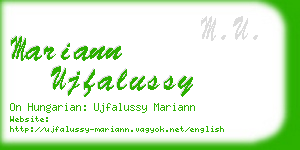 mariann ujfalussy business card